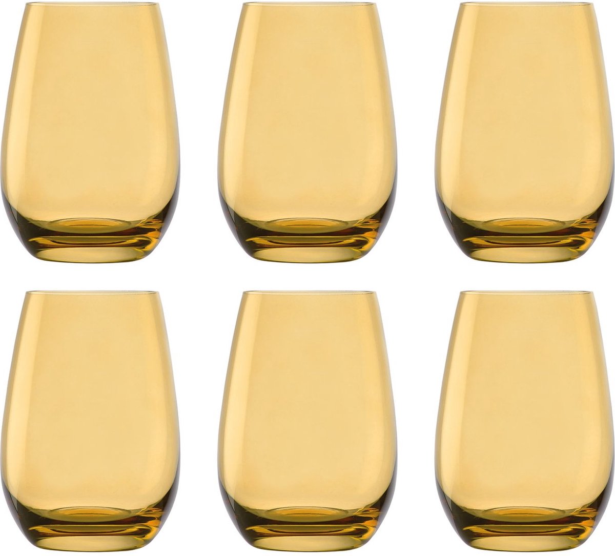 Gekleurde drinkglazen ELEMENTS set van 6, amber, 465 ml