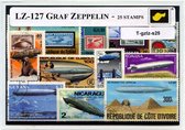 LZ-127  "Graf Zeppelin" – Luxe postzegel pakket (A6 formaat) : collectie van 25 verschillende postzegels van LZ-127  "Graf Zeppelin" – kan als ansichtkaart in een A6 envelop - auth