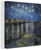Toile Peinture Nuit Etoilée Sur Le Paris D'Orsay - Vincent Van Gogh - 50x50 cm - Décoration murale