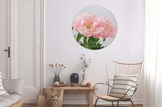 Cercle mural - Cercle mural - Bouquet de pivoines roses - Aluminium - ⌀ 90 cm - Intérieur et Extérieur