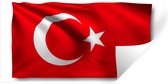 Muurstickers - Sticker Folie - Vlag van Turkije op een witte achtergrond - 80x40 cm - Plakfolie - Muurstickers Kinderkamer - Zelfklevend Behang - Zelfklevend behangpapier - Stickerfolie