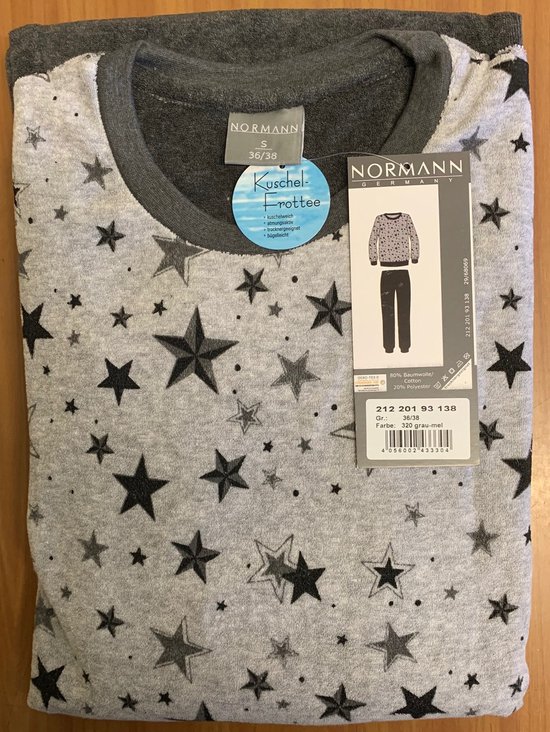 Normann Pyjama Herren Frottee Langarm Schlafanzug Mit Bündchen Und Hals Knopfleiste S0p5f0z4