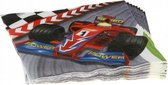 40x Formule 1 racing themafeest servetten 33 x 33 cm papier - Race kinderfeestje/verjaardag papieren