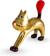 Deco object 'Nieuwsgierige kat Hillie' AR-NP15011 L Goud