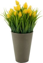 Ibergarden Kunstplant Spike 12 X 23 Cm Geel/groen/grijs