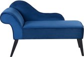 Beliani BIARRITZ - Chaise longue - blauw - fluweel