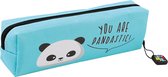 I-total Etui Panda Junior 19 X 5 X 5 Cm Textiel Blauw