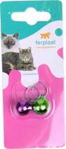 Ferplast Kattenbellen 1 X 2,5 Cm Staal Groen/paars 2 Stuks