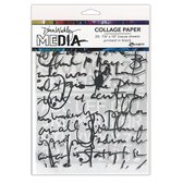 Dina Wakley Media Collage papier - Text - 25.4x19cm - 20 stuks