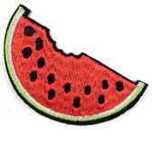 Watermeloen Fruit Meloen Strijk Embleem Applicatie Patch 4 cm / 7.4 cm / Rood Groen