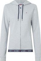 Tommy Hilfiger dames Authentic hoodie - sweatvest met capuchon - middeldik - grijs melange -  Maat: S