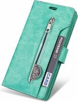 iPhone 13 Luxe Book Case Hoesje met Koord - Portemonnee - Pasjeshouder - Magnetische Sluiting - Apple iPhone 13 - Turquoise