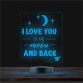 Lampe Led Avec Gravure - RGB 7 Couleurs - I Love You To The Moon And Back