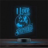 Led Lamp Met Gravering - RGB 7 Kleuren - I Love My Shepard