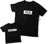 Matching shirts Vader & Zoon | Man - Mannetje | Papa maat XL & Zoon maat 104 (alle maten beschikbaar)