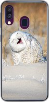 Geschikt voor Samsung Galaxy A40 hoesje - Uil - Sneeuw - Duin - Siliconen Telefoonhoesje
