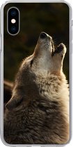Geschikt voor iPhone X hoesje - Wolf - Grijs - Dieren - Siliconen Telefoonhoesje