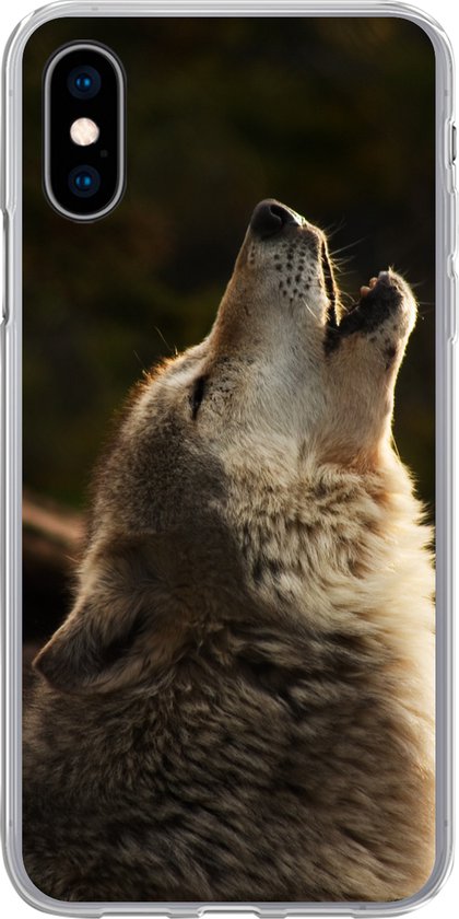 Woedend Oceanië Geologie iPhone X hoesje - Wolf - Grijs - Dieren - Siliconen Telefoonhoesje | bol.com