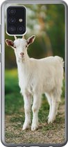 Geschikt voor Samsung Galaxy A52 5G hoesje - Jong - Geit - Gras - Siliconen Telefoonhoesje