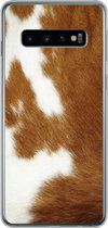Geschikt voor Samsung Galaxy S10 hoesje - Een gevlekte koeienhuid - Siliconen Telefoonhoesje