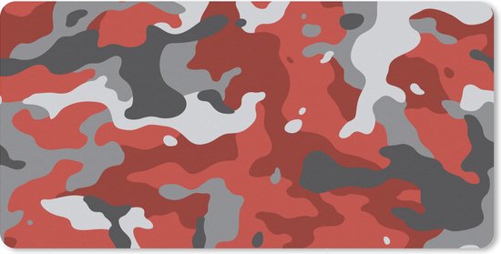 Bestaan Prime negeren Bureaumat - Rood met grijs camouflage patroon - 80x40 - Muismat | bol.com