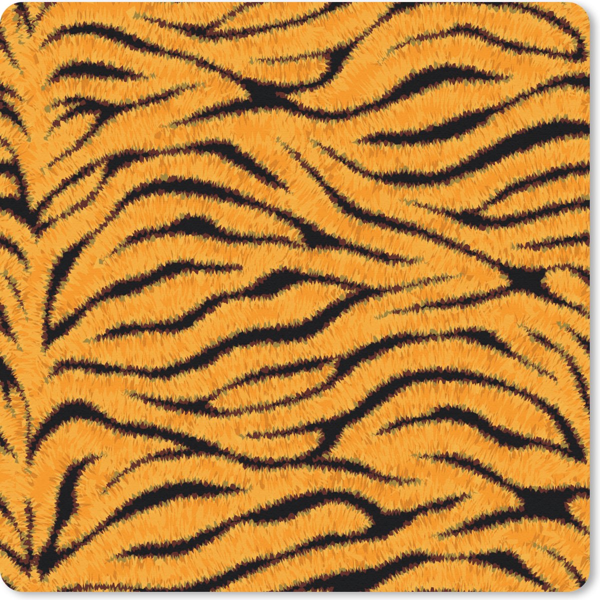 Muismat 30x30 cm - Mousepad Tijgerprint - Oranje - Zwart - Muismatten