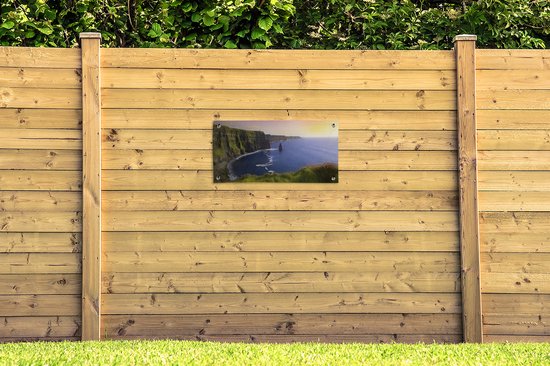Affiche de jardin Soleil sur les falaises de Moher en Irlande - 80x40 cm