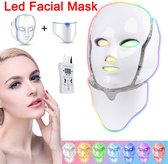 Elektrisch 7 kleuren LED-gezichtsmasker - Gezichtsmaskermachine - Lichttherapie - Acnemasker - Nekschoonheid - LED-lichtbehandeling - Huidverjonging