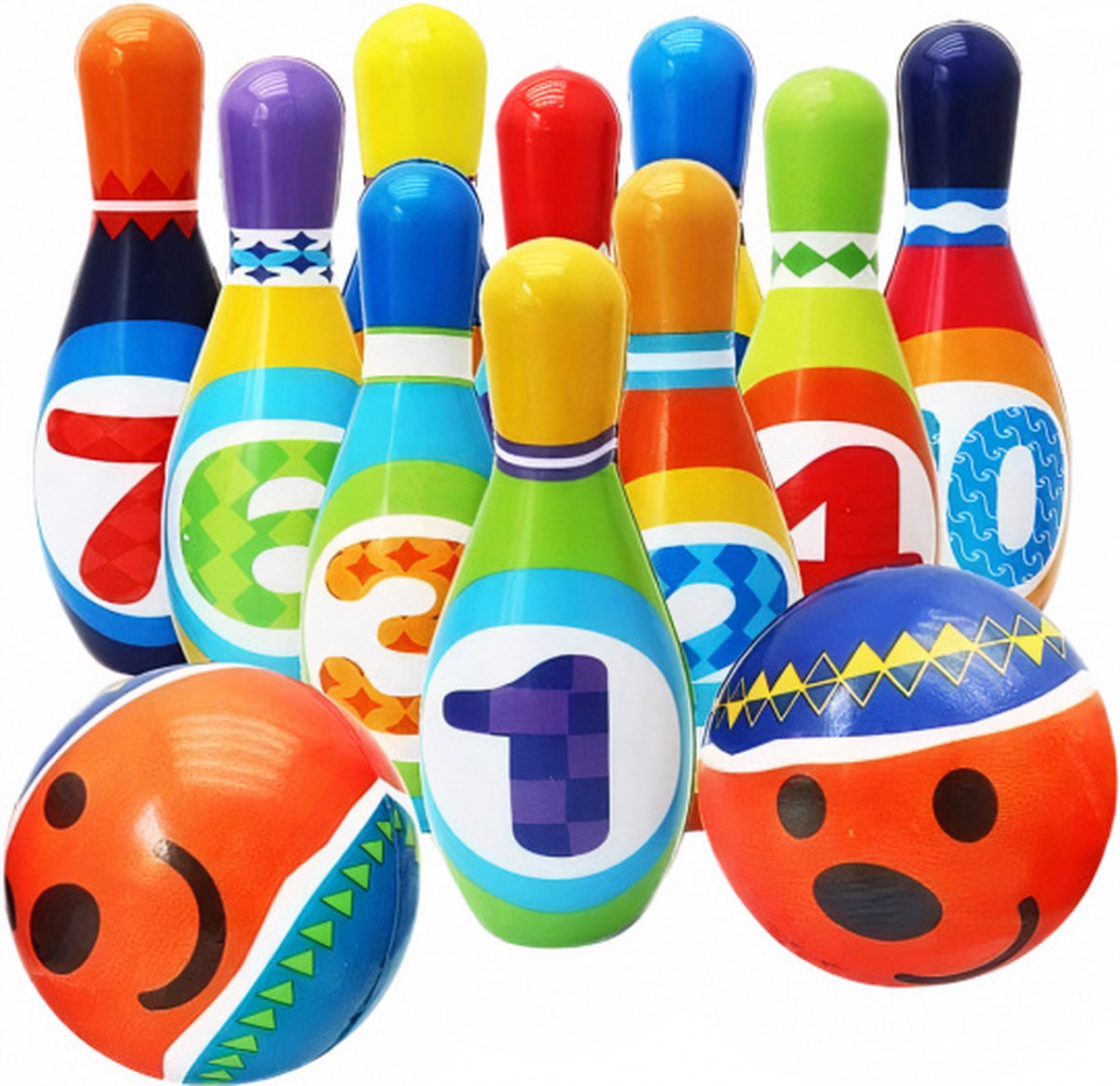 The Twiddlers – 12-delige Schuim Bowlingset – Voor Baby's & Peuters – Kleurrijk & Stevig – Verjaardag & Kerstcadeau