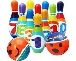 THE TWIDDLERS 12-delige Schuim Bowlingset voor Baby's en Peuters - Skittles Speelgoed, Kegelen Spel - Stevig en Kleurrijk - Verjaardag en Kerstcadeau