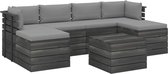 Decoways - 7-delige Loungeset met kussens pallet massief grenenhout