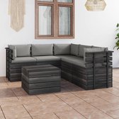 Decoways - 6-delige Loungeset met kussens pallet massief grenenhout