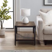 Nancy's Karnack Angle Iron Rustic End Table - Modern - Drijfhout, Barnwood, Rustiek Eiken - Mdf, Metaal - 50,8 cm x 50,8 cm x 50,8 cm