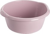 Kunststof plastic afwas teiltje/afwasbak rond 25 liter zacht roze - Diameter 50 cm x Hoogte 21 cm - Schoonmaak/huishouden