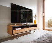 Tv-meubel Stonegrace 145 cm acacia natuur 1 legplank 2 laden steenfineer V-voet