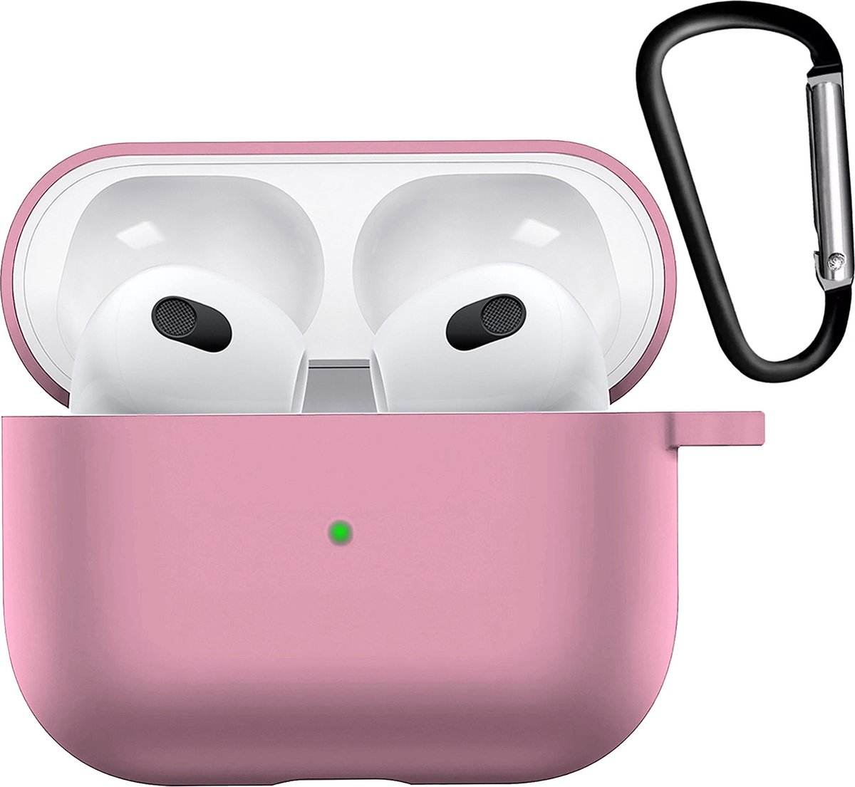 Hoesje Geschikt voor AirPods 3 Hoesje Siliconen Case Hoes - Hoesje Geschikt voor Apple AirPods 3 Case - Lichtroze