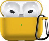 Hoesje Geschikt voor AirPods 3 Hoesje Siliconen Case - Hoes Geschikt voor Apple AirPods 3 Case Hoesje - Geel