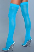 Bundle - Be Wicked - Hoge Nylon Kousen - Turquoise met glijmiddel