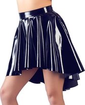 Black Level – Licht Uitlopende Wetlook Rok met Snit Vrouwelijk en Uitdagend – Maat S – Zwart