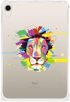 Tablet BackCover Geschikt voor Apple iPad mini 6 (2021) Siliconen Hoesje Super als Cadeautjes Jongens Lion Color met doorzichte zijkanten