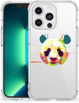 Silicone Hoesje iPhone 13 Pro Max Telefoon Hoesje met doorzichtige rand Panda Color