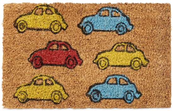 paillasson relaxdays Mini 40x25, petit tapis coco, motifs différents, tapis de pied F
