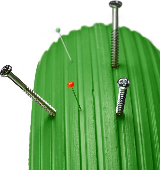 kruiwagenwiel 4.80 4.00-8 - rubber - stalen velg - met as - anti-lek - 120 kg - groen-zwart van Bouwmaat — afbeelding 2