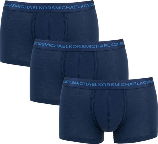 Michael Kors 3P supima boxers basic blauw - S