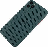 Apple iPhone 11 Pro Max - Silicone hoesje Liam donkergroen - Geschikt voor