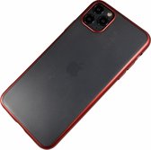 Apple iPhone 11 Pro Max - Silicone transparant mat hard hoesje Finn rood - Geschikt voor