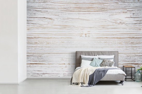 Structure de fotobehang planches blanches