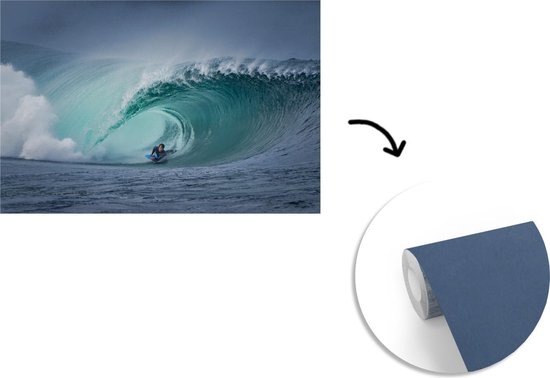 Papier peint photo peint photo vinyle - Surfer en grande vague largeur 360 cm x hauteur 240 cm - Tirage photo sur papier peint (disponible en 7 tailles)