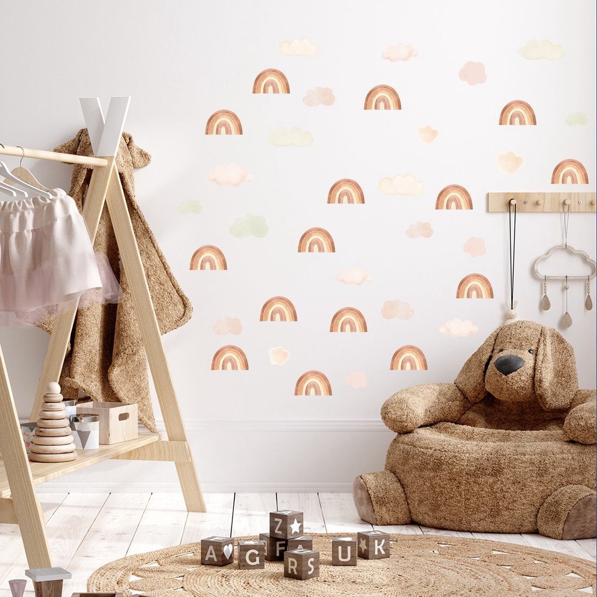 Muursticker Pastelowe Love Mini Rainbows Beige