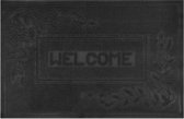 Relaxdays deurmat rubber - buitenmat 40 x 60 cm - voetmat voordeur - noppen - zwart